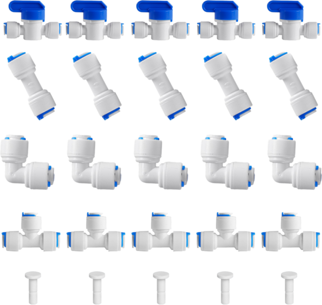 프롬더핸드 정수기 설치 피팅 밸브 6mm 부품, 1세트, 악세사리