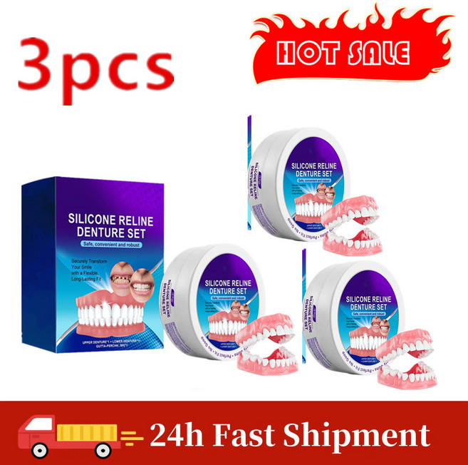 3PCS 틀니 수정 교정기 충전 편안한 치열 키트 조절 가능, 02 3PCS