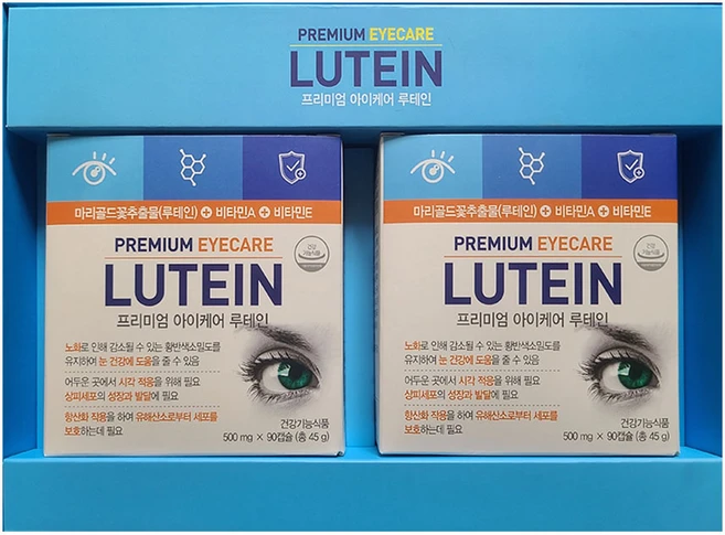 프리미엄 아이케어 루테인 / 500mg x 90캡슐 x 2박스 / 6개월분 / 눈건강 / 항산화 / 비타민 / 지아진틴 / 아스타잔틴 / 밀크씨슬, 1개, 180정 - 쿠팡