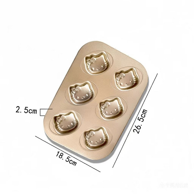 헬로 키티 구움과자 틀 베이킹 트레이 곰 발바닥 붕어빵 홈베이킹 팬 펜 미니 오븐, 1개