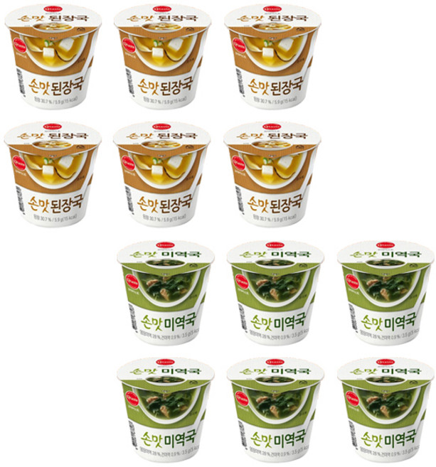 오테이스트 태경농산 컵국 된장국 6개 + 미역국 6개