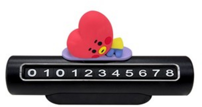 라인프렌즈 BT21 베이비 차량용 주차 자동차 번호판, 타타(TATA), 1개