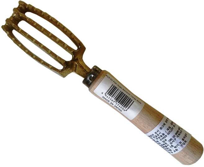 비늘치기 신주 일본 니켄 비늘제거기 청동100%, 1개, 청동/우드