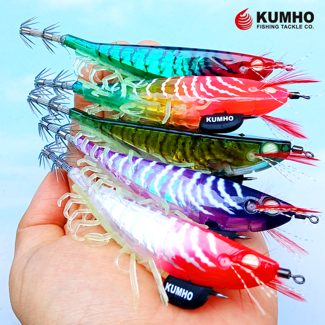 금호조침 크리스탈 리얼에비 탈론 KS606 11cm 새우 삼봉에기 갑오징어 한치, 1개, 40g, 02.레드그린