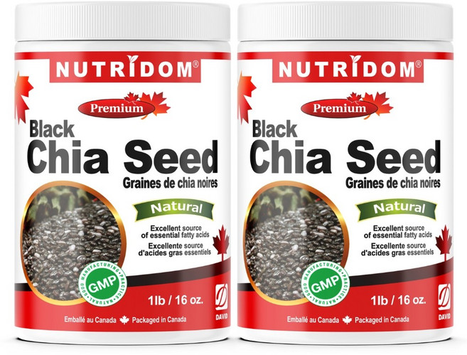 뉴트리돔 캐나다 유기농 블랙 치아씨드 453g Organic Black Chia Seed 1LB, 2개