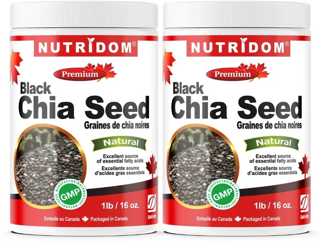 뉴트리돔 캐나다 유기농 블랙 치아씨드 453g Organic Black Chia Seed 1LB, 2개 - 쿠팡