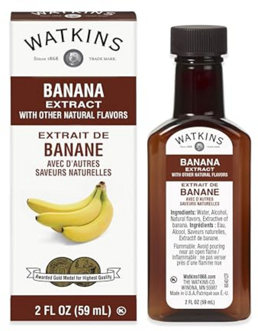왓킨스 바나나 추출물 기타 천연 향료 함유 59ml 병 Watkins Banana Extract with Other Natural Flavors 2 oz. Bottles, 1개
