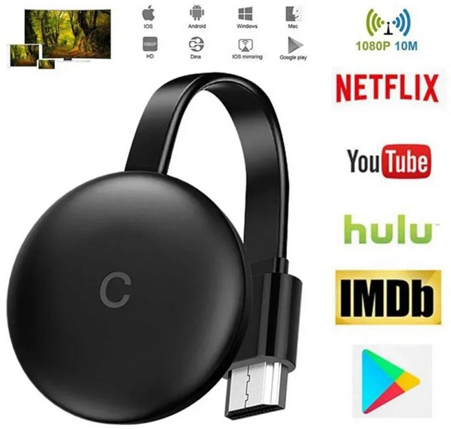 크롬캐스트4세대구글캐스트 4K HDMI 호환 TV 스틱 크롬캐스트 울트라 고화질 스크린 미러링 리시버 5G 24G 와이파이 디스플레이 동글 m3u 신제품, 2.5G