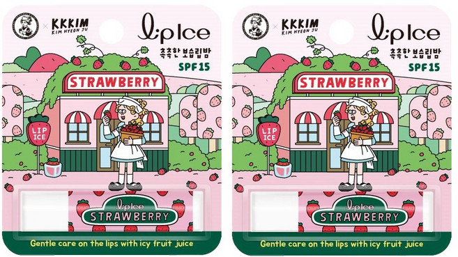 멘소래담 립아이스 립밤 스트로베리 딸기 / 입술 촉촉보습, 3.5g, 2개