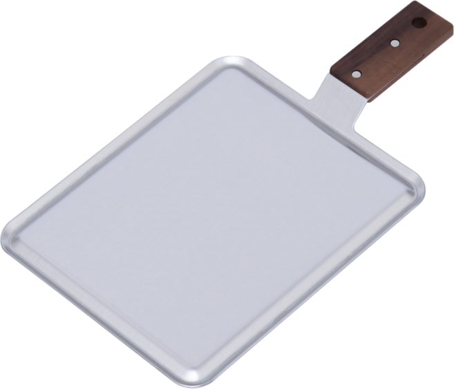 키녹스 휴대용 캠핑 스텐 플레이팅 도마 스테인리스 위생도마 조리도구, 손잡이(월넛), 1개