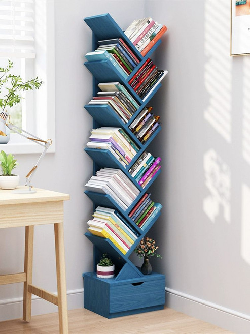 북타워 책꽂이 책장 서재 카페 회전 스탠드 코너 거실 대형 이동식, 13층 우드