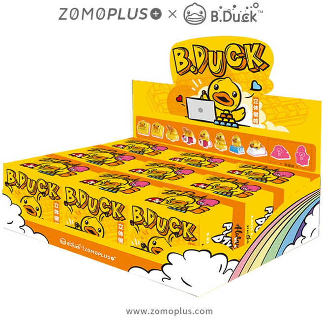 키보드 소리나는 키캡 오리소리 게이밍 귀여운 마우스 기계식 개성 디자인 Cherry MX축 3D Q 러버덕 블라인드 박스, 규격 없음, 9개 (블라인드), 규격 없음