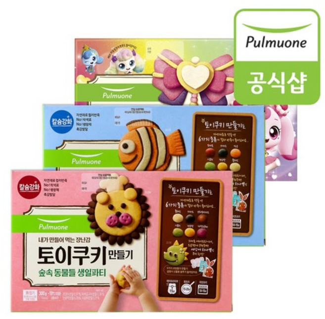 토이쿠키 3종(숲송/바닷속/캐치티니핑) 혼합구성, 1개, 210g