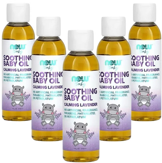 나우 푸드 진정 베이비 오일 카밍 라벤더 (4fl oz), 118ml, 5개 - 쿠팡