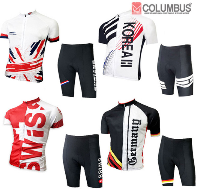 [콜럼버스] 남녀공용 반팔 자전거복 상하의세트 모음