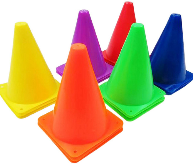 슈리팜 훈련 연습용 게임 체육대회 꼬깔콘 6칼라, 1세트, 오렌지1+블루1+퍼플1+옐로우1+레드1+그린1, 6개, 혼합색상