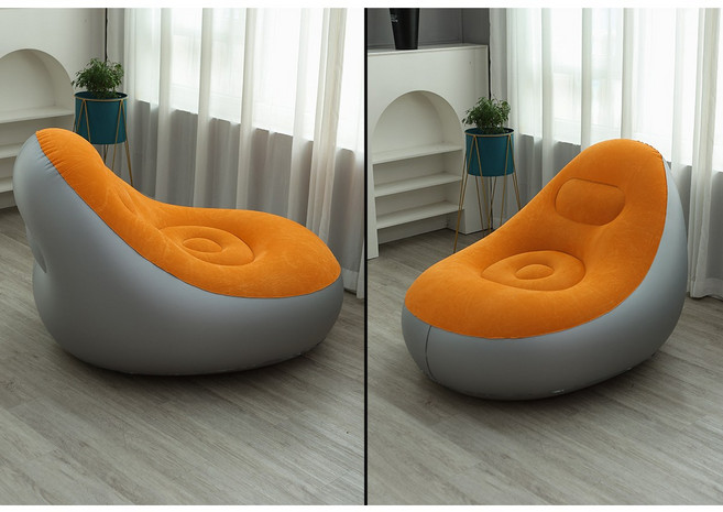 ANYOU 에어 소파 1인용 소파+페달 세트, 오렌지