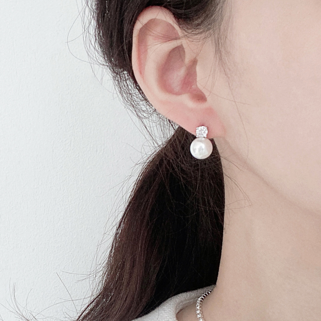 라곰 크리스탈 혼주 귀걸이 귀찌 진주 한복 웨딩 은침