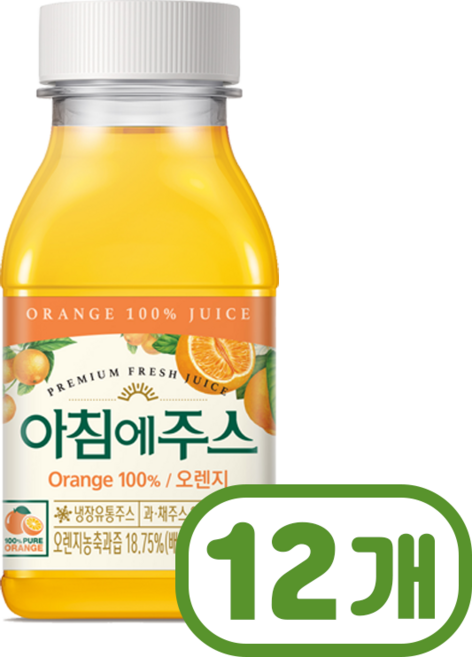아침에주스 오렌지, 12개, 210ml