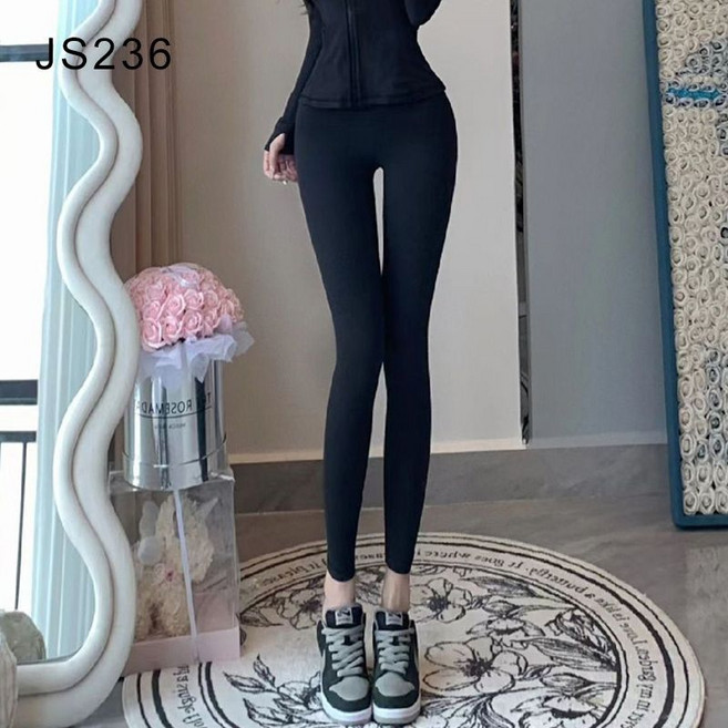 健身套裝女 運動緊身防曬衣 普拉提瑜伽服 褲子, 1個, 黑色-JS236長褲均碼 【適合80-110斤】