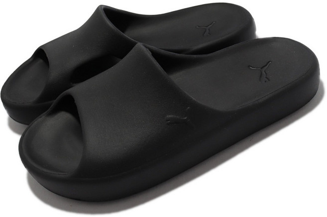 Puma Shibui Cat 拖鞋 休閒 男 一體式 無縫 軟Q 軟底 舒適 好穿 室內戶外 黑 38529602, 23 CM