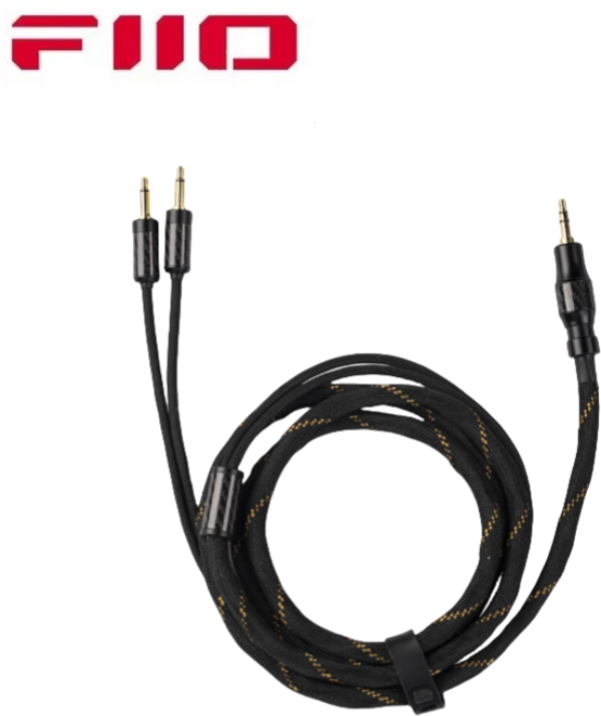 FiiO LL-RC 2025 듀얼 3.5 미리메터 교환 헤드폰 플러그 업그레이드 케이블 후루카와 단일 크리스탈 구리 와이어 1.5 메터, 블랙, 1개