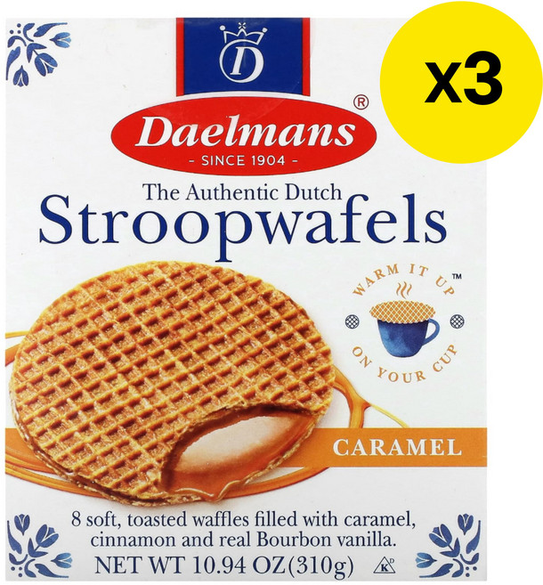 델만스 스트룹와플 캐러멜, 310g, 3개