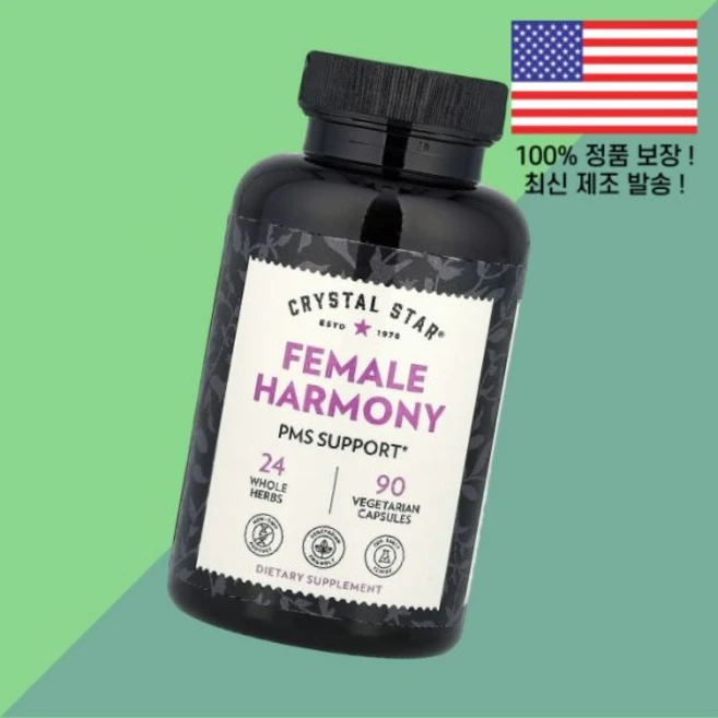 크리스탈 스타 우먼 여성 여자 하모니 식물성 베지캡슐 90정 Crystal Star Female Harmony 90 Vegetarian Capsules, 1개 - 쿠팡