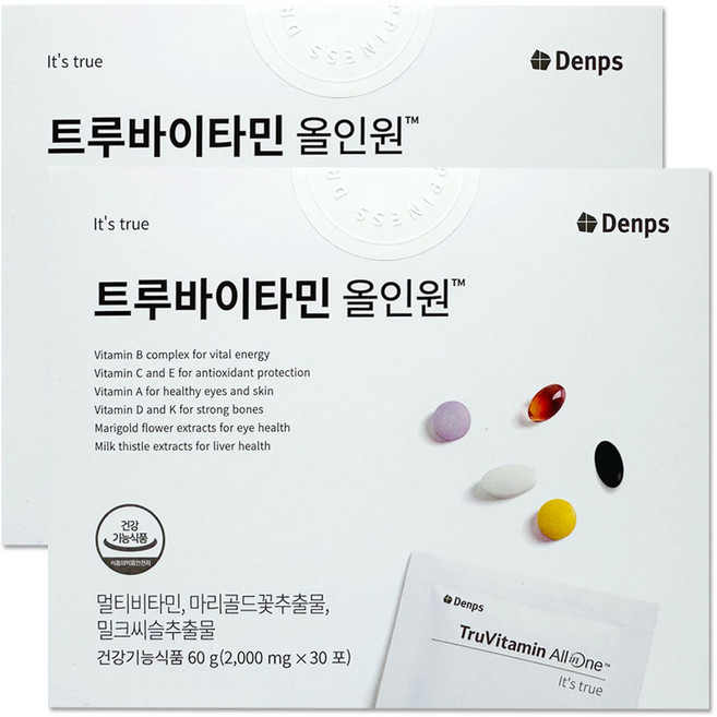 [2025년 최신상] 덴프스 트루바이타민 올인원, 2개, 30회분