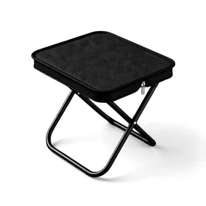 인센업 초경량 휴대용 캠핑 접이식 미니 의자, 블랙, 1개