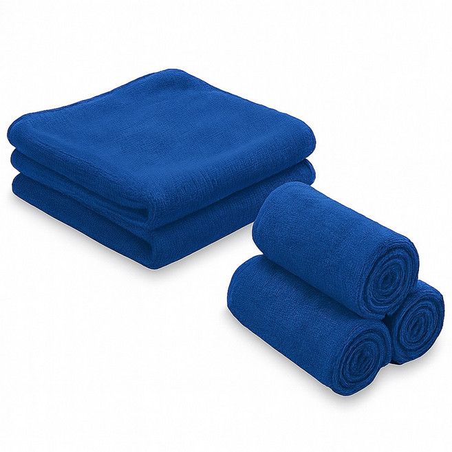 하이크린 고급 양면 극세사 청소용 걸레 40x40cm 손걸레, 다크블루, 5개