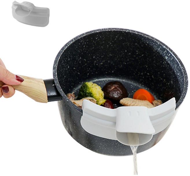 실리콘 깔대기 냄비 주둥이 국물깔때기, 회색, 1개