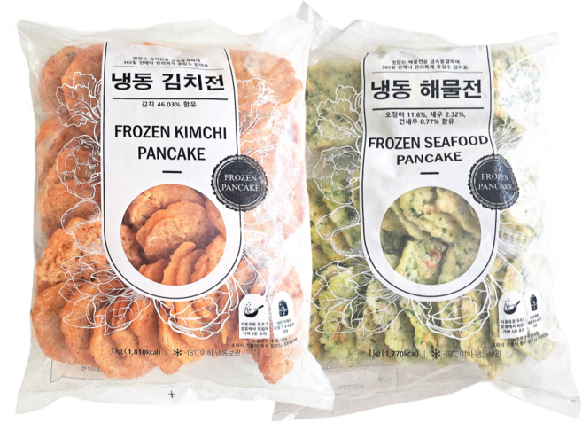 김치부침개 지키미 냉동전 김치전 부추 해물전 1+1 미니 한입전 술안주 반짝슈퍼마켓, 1세트, 1kg
