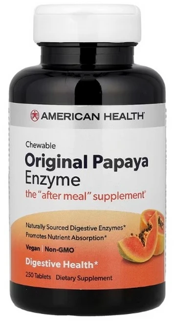American Health Original Papaya Enzyme 아메리칸 헬스 츄어블 오리지널 파파야 엔자임 250정, 1개, 기본 - 쿠팡