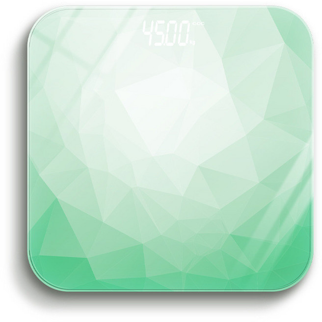 가정용 디지털 스마트 체중계 충전식 전자체중계 정확한 몸무게 측정 실내 건강관리용, LED 다이아몬드 그린, 1개