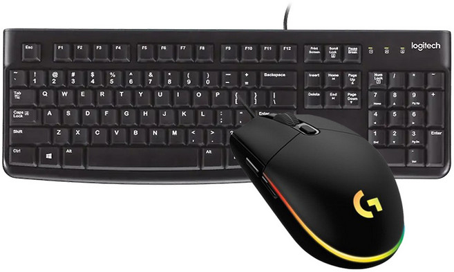 로지텍 K120 NEW 유선 키보드+로지텍 G102 블랙 (벌크) 게이밍 유선 마우스세트, K120 + G102, 일반형