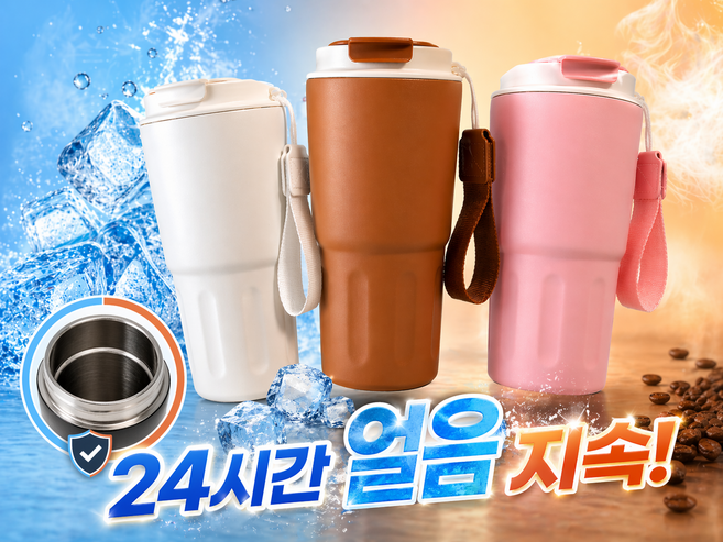 골든 스텐 보온보냉 텀블러 진공 밀폐 보온병 보냉병 물통, 1개, 600ml, 화이트