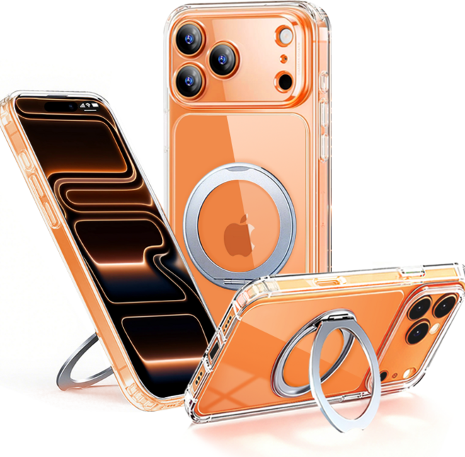 반스등 360도 회전 스탠드 투명 자석 맥 안전 보호 변색 방지 스마트폰 케이스