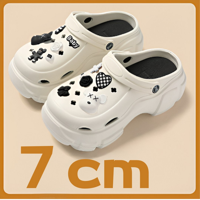 지애랑 푹신한 여성 키높이 슬리퍼 아쿠아 샌들 경량 파츠 7cm