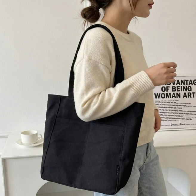다담 캔버스 지퍼 에코백