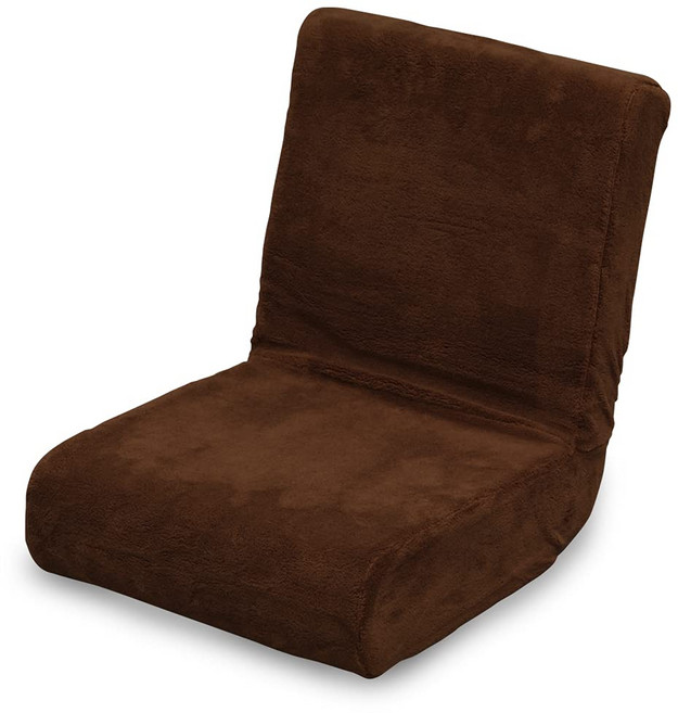 아이리스 오야마 의자 & 베개 2way 푹신푹신한 플로어 의자 컴팩트 접이식 수납 브라운 ZC-9, 1개