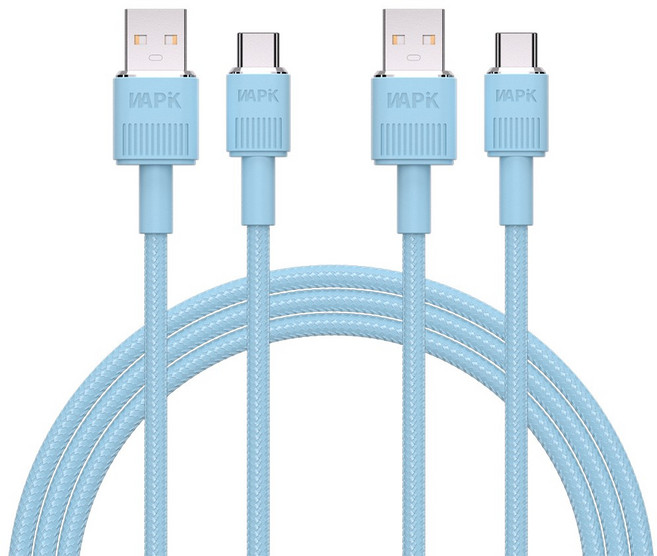 와피크 C타입 고속충전 케이블 LMS01 C to C타입 A to C타입 PD 60W, 2개, C타입 블루, 2m