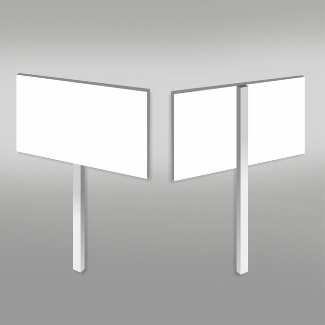 손잡이 피켓 무지 DIY 세트 백색포맥스인쇄판+손잡이 1세트