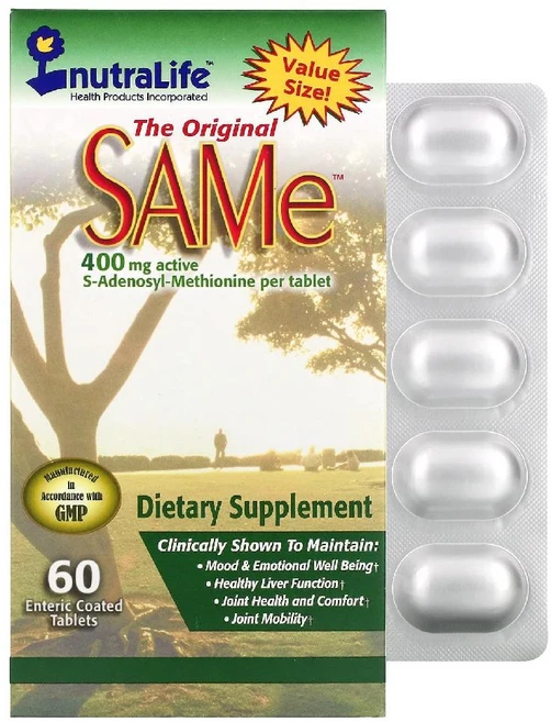 뉴트라라이프 아데노실 메티오닌 SAMe 400mg 60정 이황산염, 120g, 1개 - 쿠팡