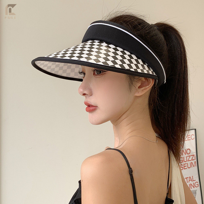 FULI 여름 야외 승마 태양 모자 슬림 얼굴 태양 모자의 빈 탑 태양 모자 어린이 안티 선, 블랙, 1개