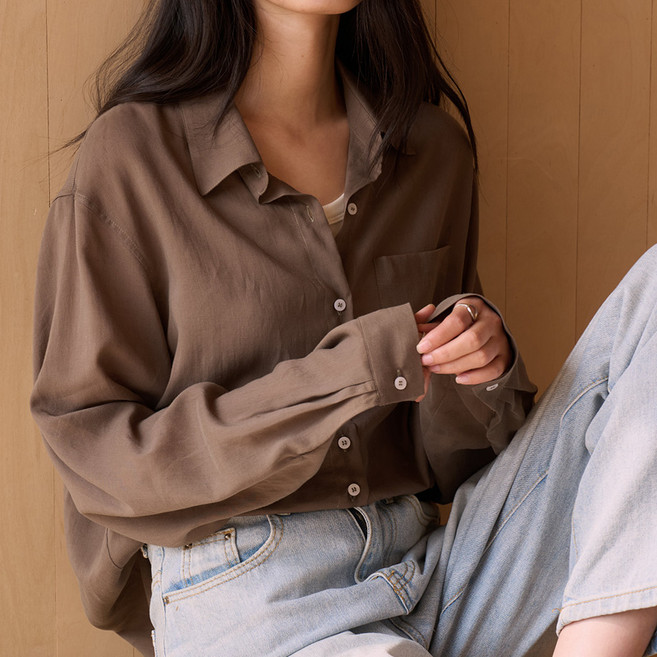스토리원 여성 프랑스산 린넨 텐셀 셔츠 WM-FWWT038