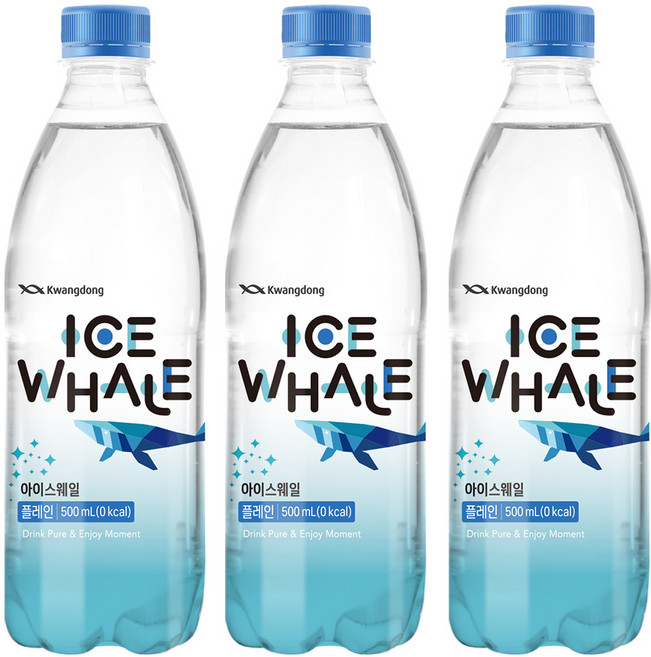 광동제약 아이스웨일 플레인 제로 탄산수, 500ml, 20개