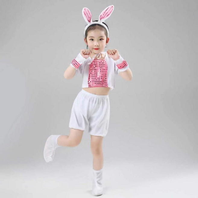 兒童小兔子表演服 幼兒園卡通動物表演服 男女同款