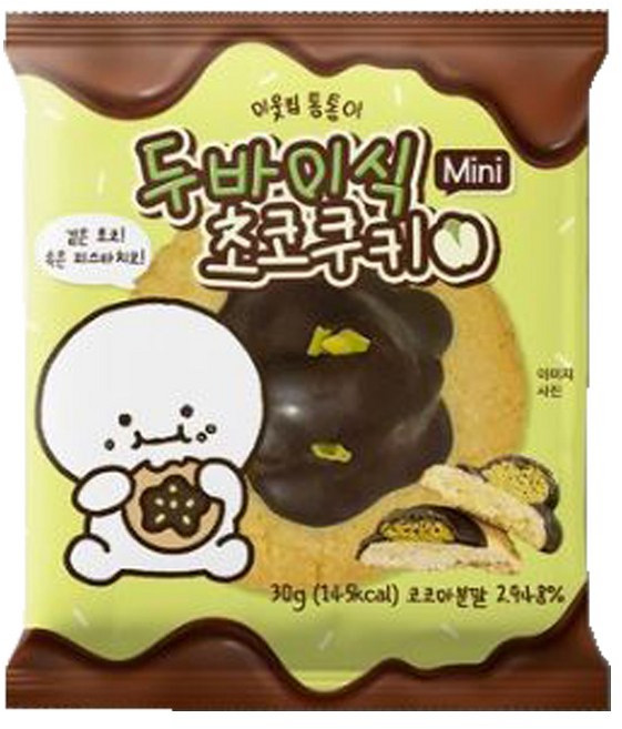 이웃집통통이 두바이식초코쿠키 피스타치오초코, 5개, 30g