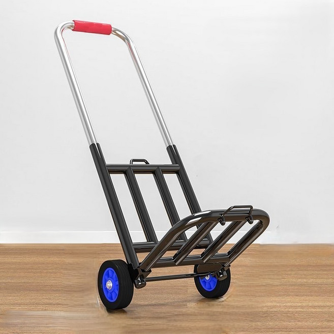 HUAIN 다용도 튼튼한 접이식 폴딩카트 편리하게 사용 운반 손수레, 1개, 무음블랙
